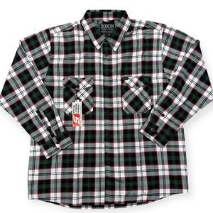 NWT Dixxon Flannel Shirt D-Tech Men's 3X Black White Plaid Button Up Long Sleeve